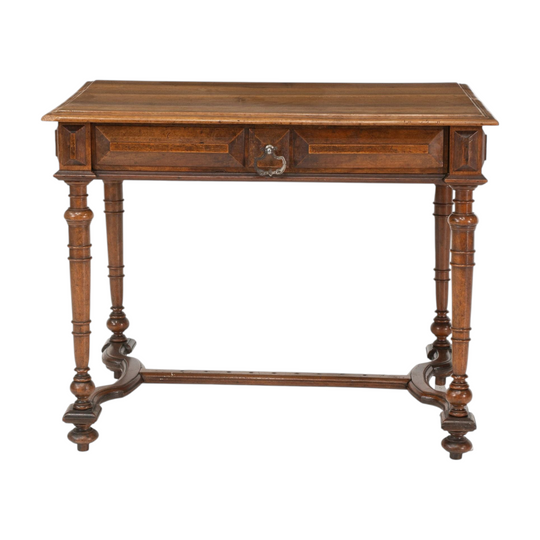 Louis XIV Style Pale Walnut Side Table