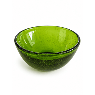 Venetian designed handcrafted emerald green translucent centrepiece bowl from Italy