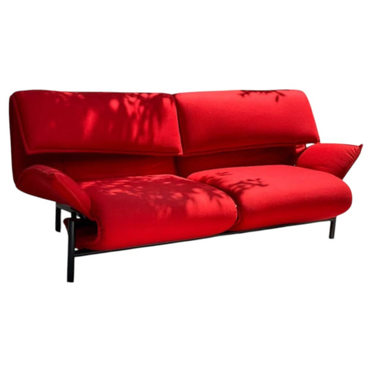 Veranda Sofa by Vico Magistretti for Cassina, Italy, 1980s – Original Red Felted Wool