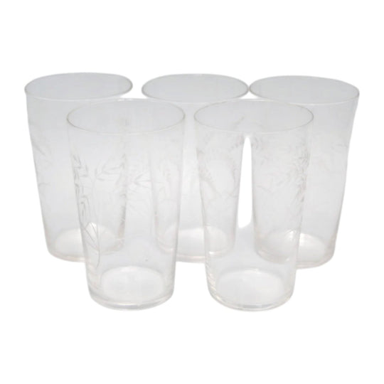 Very Delicate Vintage Etched Fern Leaf Glasses