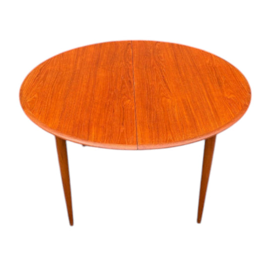 Fully Restored Parker Round Teak Extension Dining Table