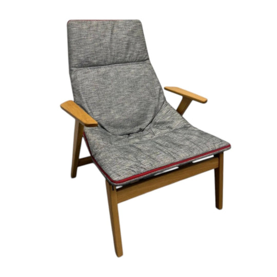 Viccarbe Ace Lounge Chair – Oak Frame with Grey Upholstered Seat | Ex-Showroom