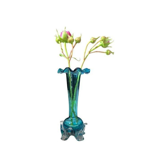 Victorian blue glass specimen vase, circa 1880