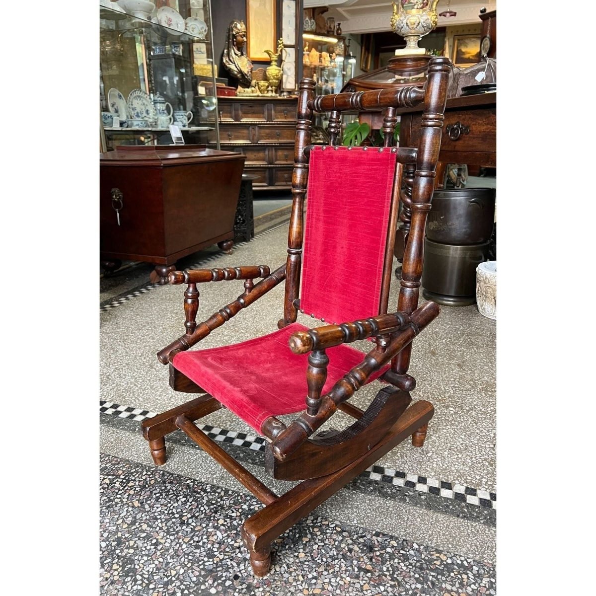 Shop Victorian child's platform rocking chair, 19th Century Bazaa