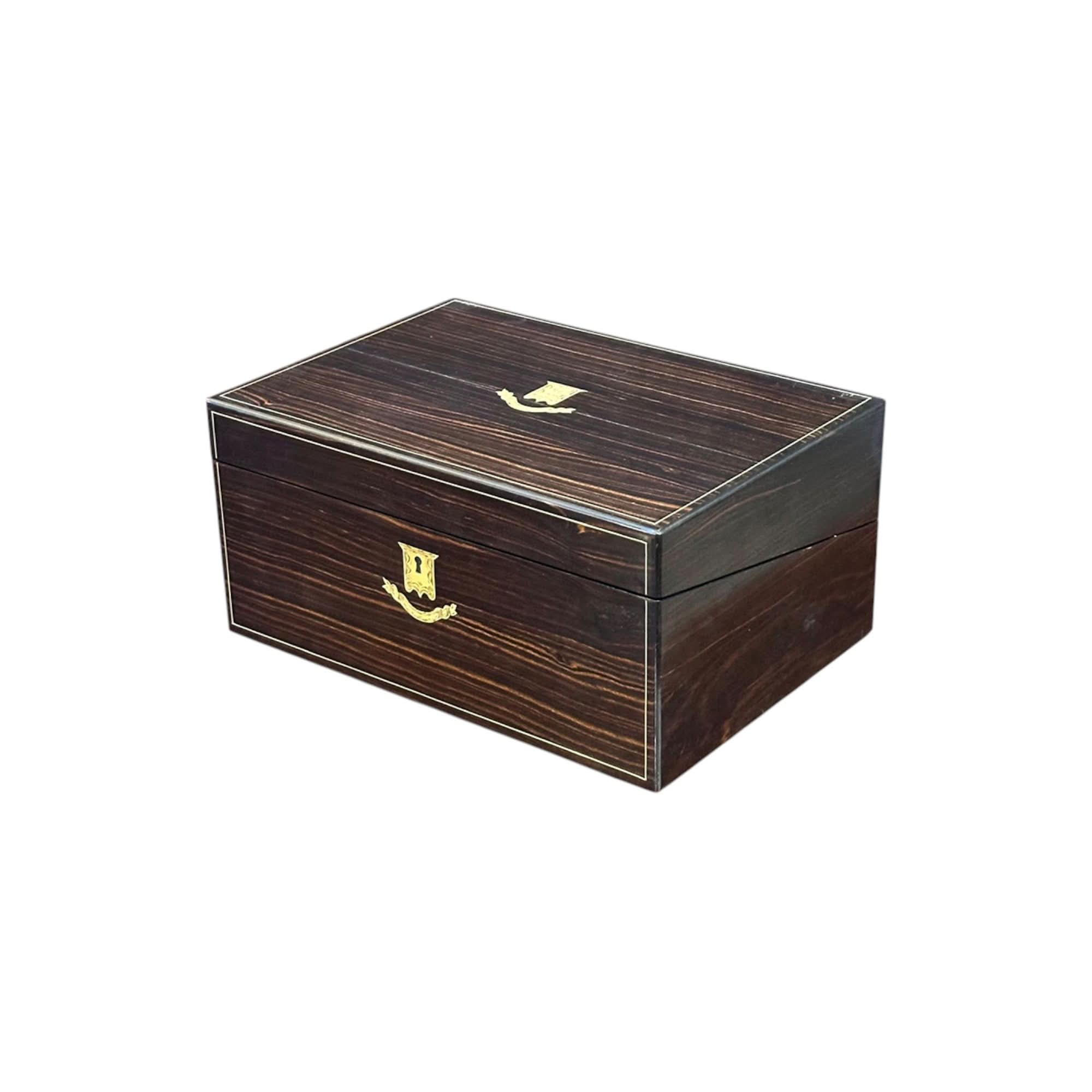 Victorian coromandel writing slope with brass inlays c.1898 | Bazaa | Designer, Vintage and Antique Furniture