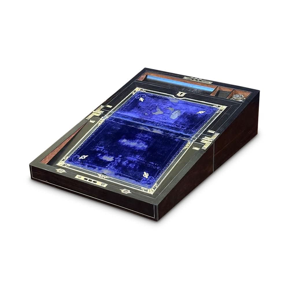 Victorian coromandel writing slope with brass inlays c.1898 | Bazaa | Designer, Vintage and Antique Furniture