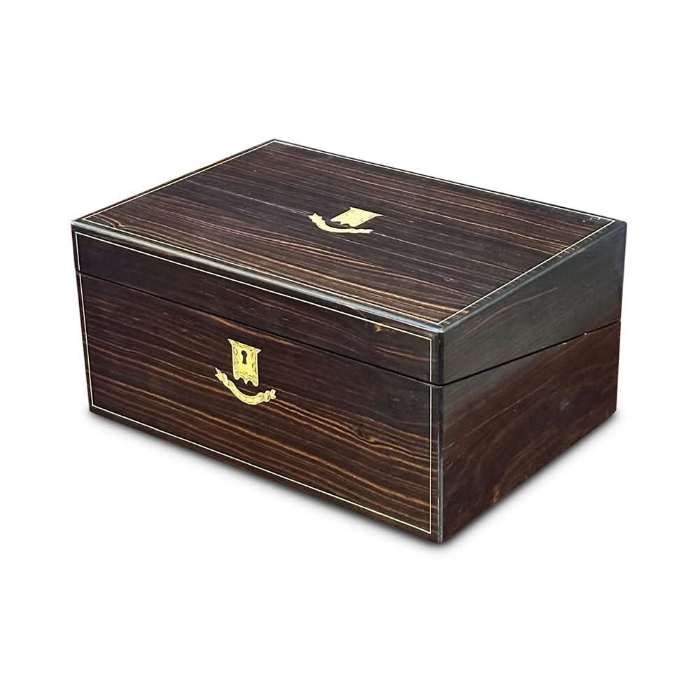 Victorian coromandel writing slope with brass inlays c.1898 | Bazaa | Designer, Vintage and Antique Furniture