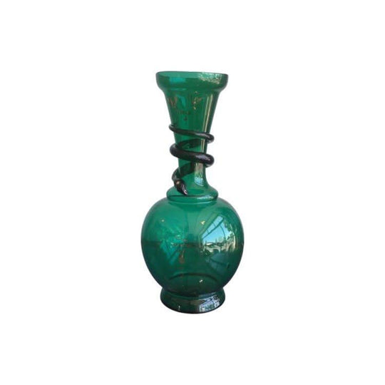 Victorian green glass snake vase,  c. 1880.
