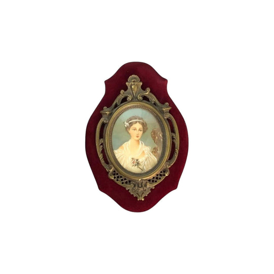 Victorian Hand-Painted Portrait Miniature, Signed