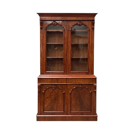 Victorian mahogany 2 section bookcase c.1870