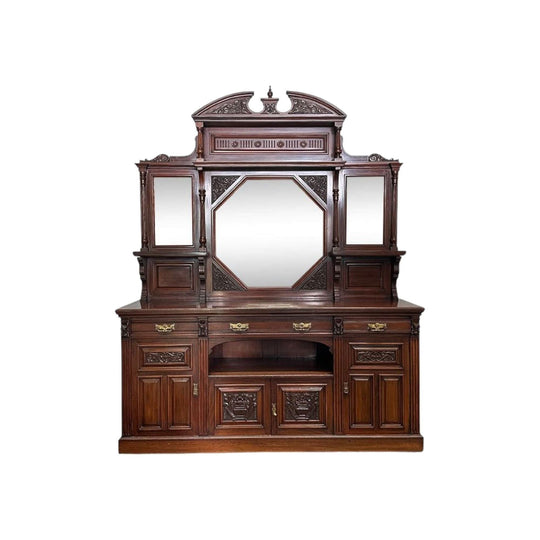 Victorian Mahogany 4 door mirror back sideboard c.1890