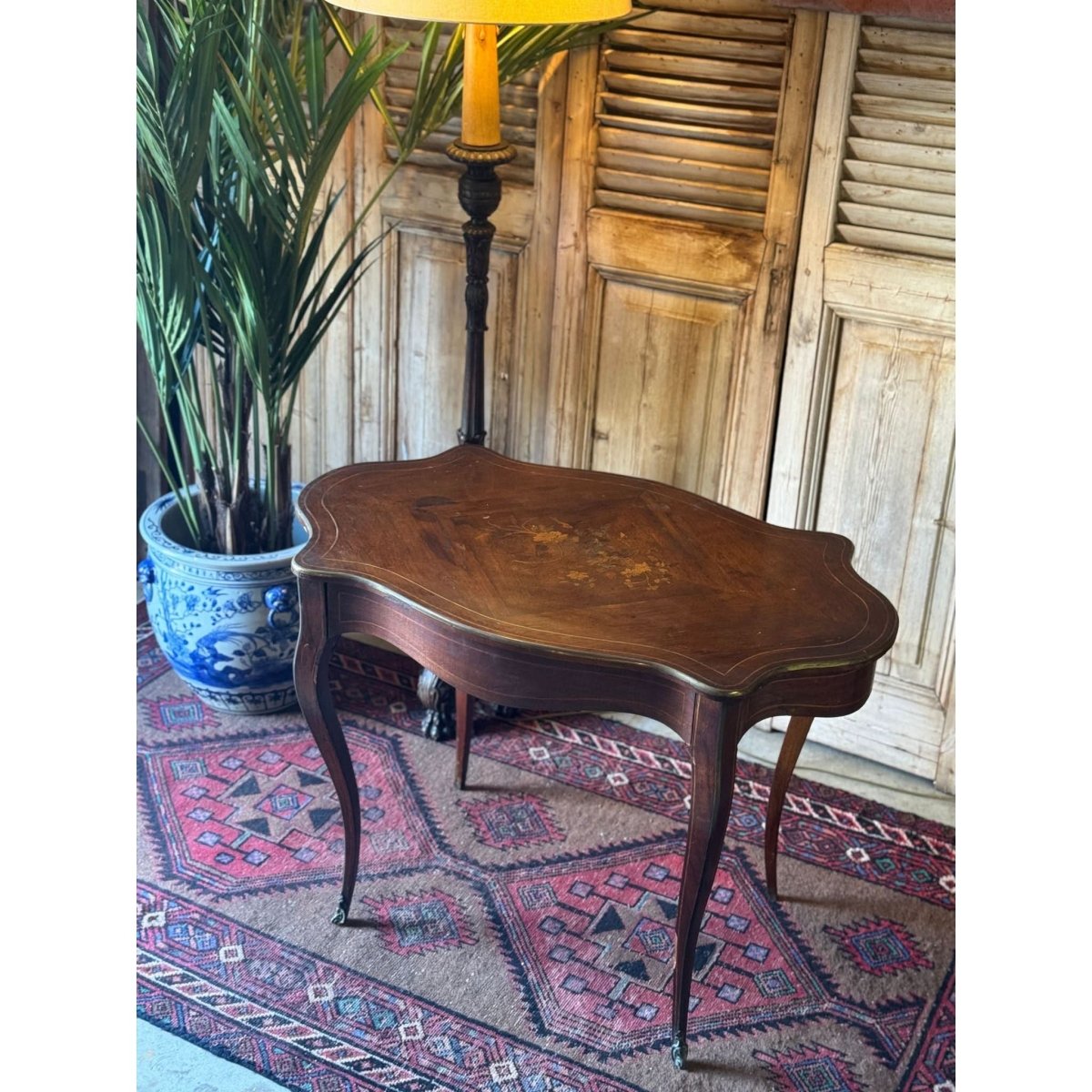 Victorian Marquetry Inlaid Writing Table | Bazaa | Designer, Vintage and Antique Furniture