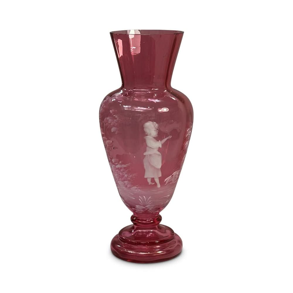 Victorian Mary Gregory vase c.1880 | Bazaa | Designer, Vintage and Antique Furniture