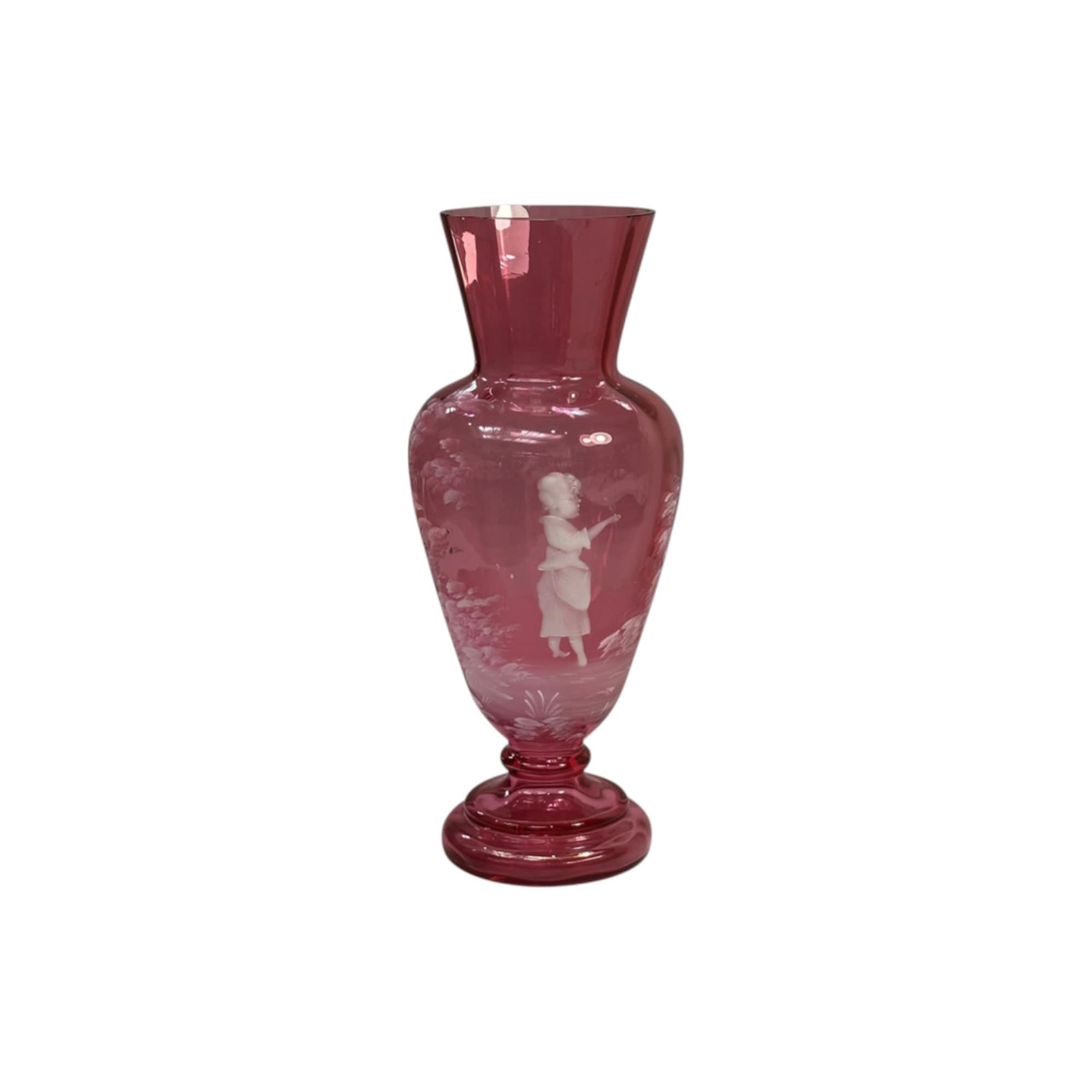 Victorian Mary Gregory vase c.1880 | Bazaa | Designer, Vintage and Antique Furniture