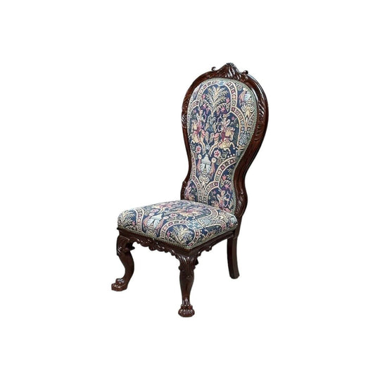 Victorian rosewood tapestry bedroom chair c. 1860