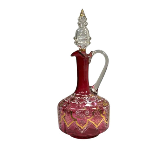 Victorian ruby enamelled decanter c.1870