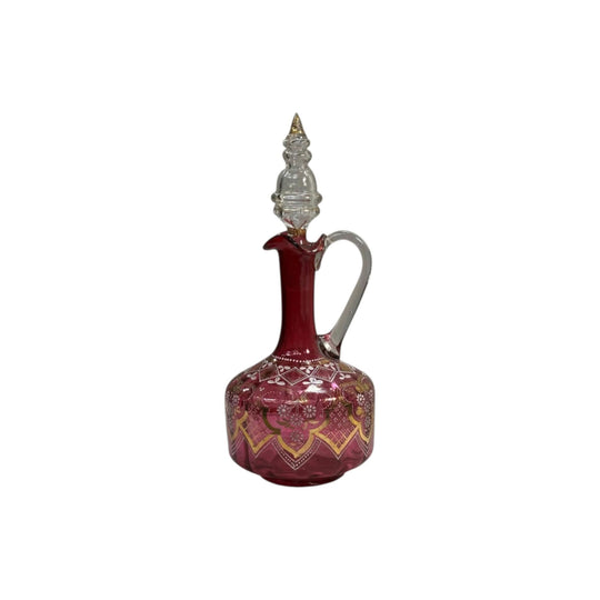 Victorian ruby enamelled decanter c.1870