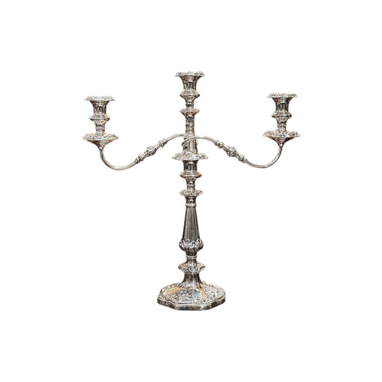 Victorian silver plate 2 branch candelabra c.1880