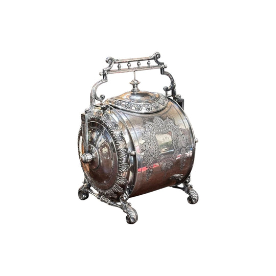 Victorian silver plated biscuit barrel c.1890