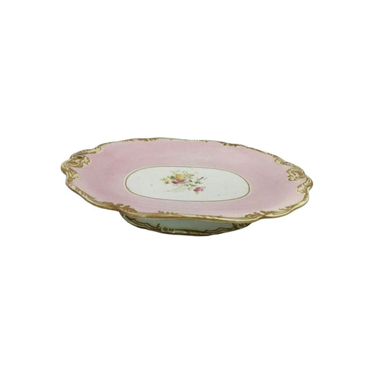 Victorian Wedgwood Oval Hand Painted Floral Comport, c.1840