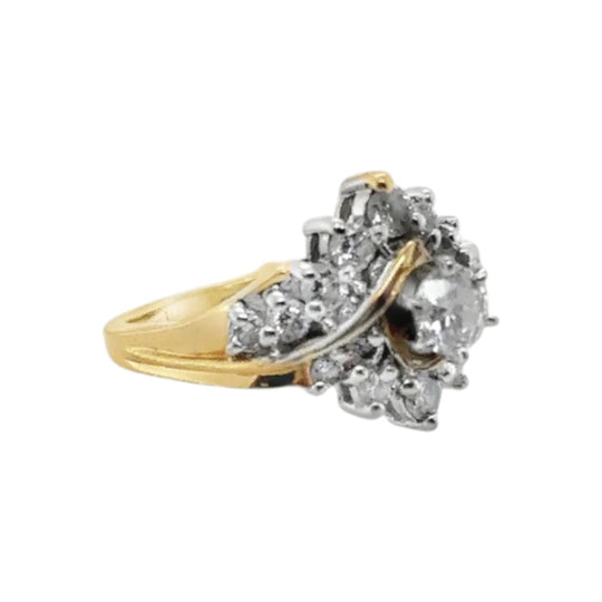 Vintage 18ct gold diamond cluster ring