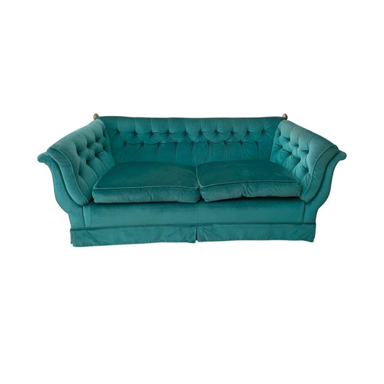Vintage 1950s Chesterfield Velvet Sofa