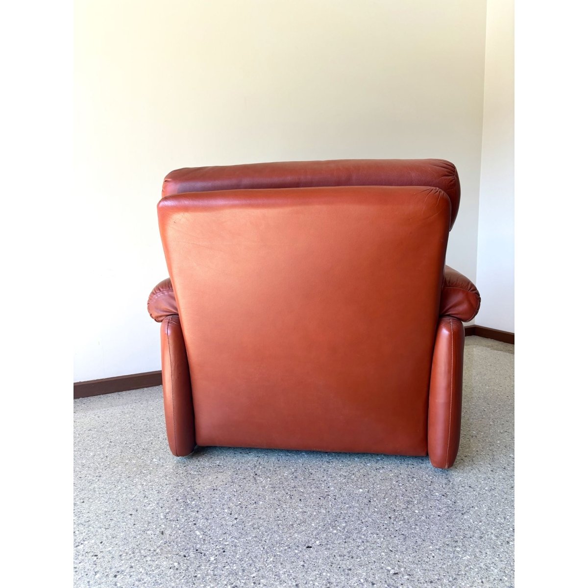Vintage 1960’s Cognac leather Tobia Scarpa B&B Italia Coronado style armchair | Bazaa | Designer, Vintage and Antique Furniture
