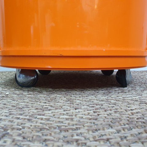 Vintage 1970s Kartell Componibili Modular 2 Tier Storage Unit in Orange - by Anna Castelli | Bazaa | Designer, Vintage and Antique Furniture
