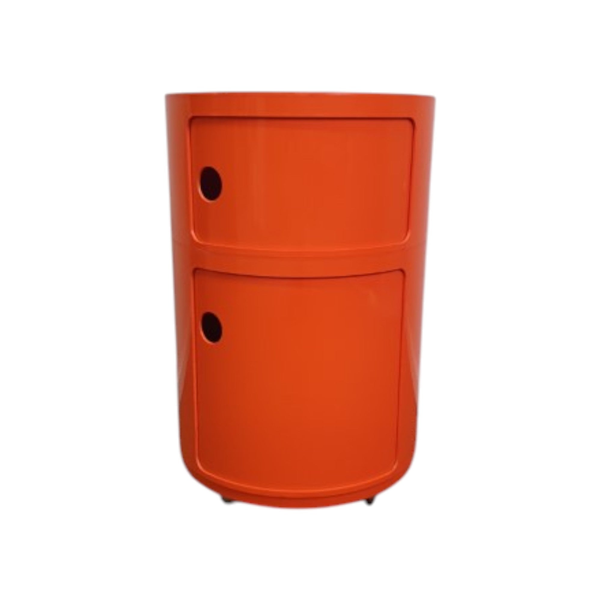 Vintage 1970s Kartell Componibili Modular 2 Tier Storage Unit in Orange - by Anna Castelli | Bazaa | Designer, Vintage and Antique Furniture