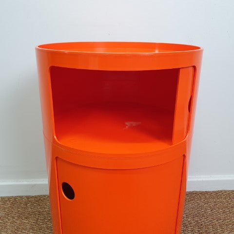 Vintage 1970s Kartell Componibili Modular 2 Tier Storage Unit in Orange - by Anna Castelli | Bazaa | Designer, Vintage and Antique Furniture