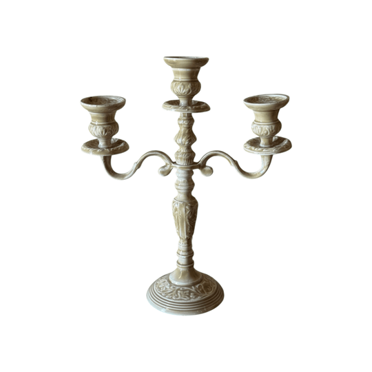 Vintage 3-Arm Taper Candelabra with Glazed Effect
