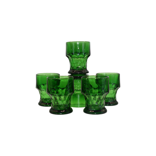 Vintage 70's - BORMIOLI - Italy - Provenzale - Emerald Green Tumblers