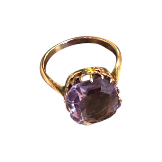 Vintage 9ct Rose Gold & Amethyst Ring