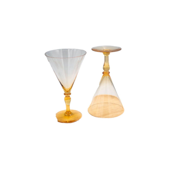 Vintage Amber Martini/Cocktail/Dessert Glasses