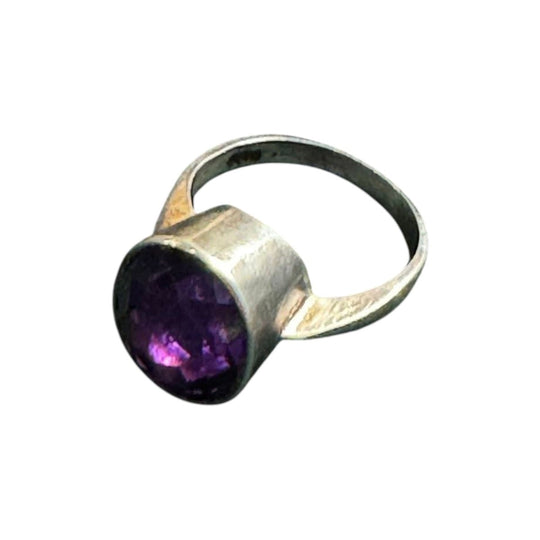 Vintage Amethyst Silver Cocktail Ring
