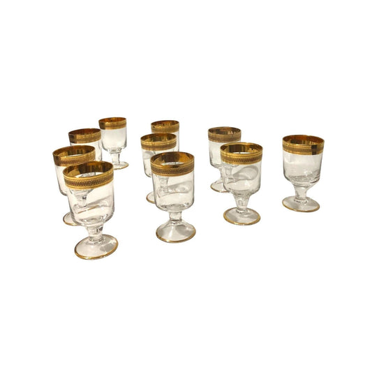 Vintage ASTRA KAREL Mini Wine Glass Set of 10