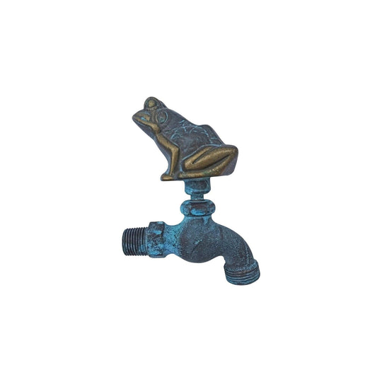 Vintage bronze  brass frog handle garden tap