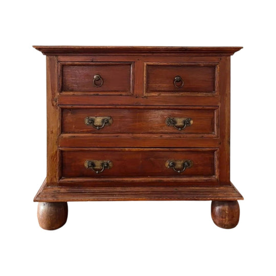 Vintage bun feet solid wood chest