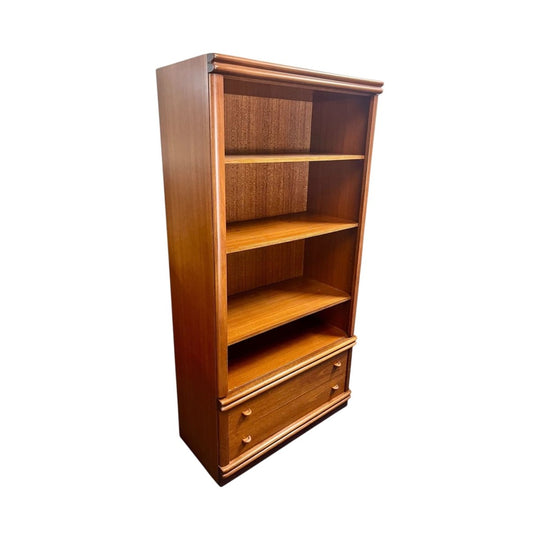 Vintage BURGESS teak open bookcase drawers mid-century modern 1970's AUSTRALIA