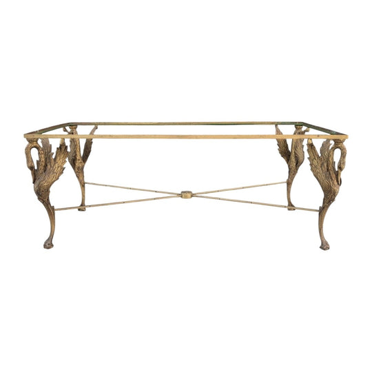 Vintage Cast Brass Swan Leg Coffee Table Base