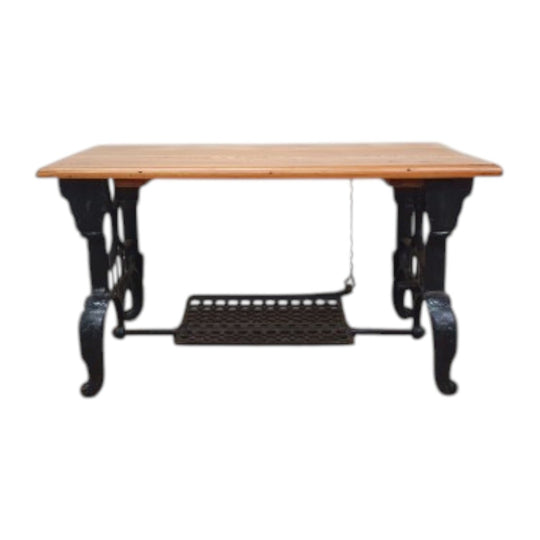 Vintage Cast Iron Base with Timber Top Coffee Table