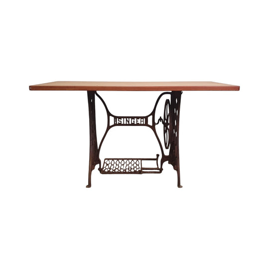 Vintage Cast Iron Singer Sewing Machine Base with Timber Table Top