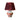 Vintage Ceramic Table Lamp with Red Satin Shade - Made in Italy | Bazaa | Designer, Vintage and Antique Furniture