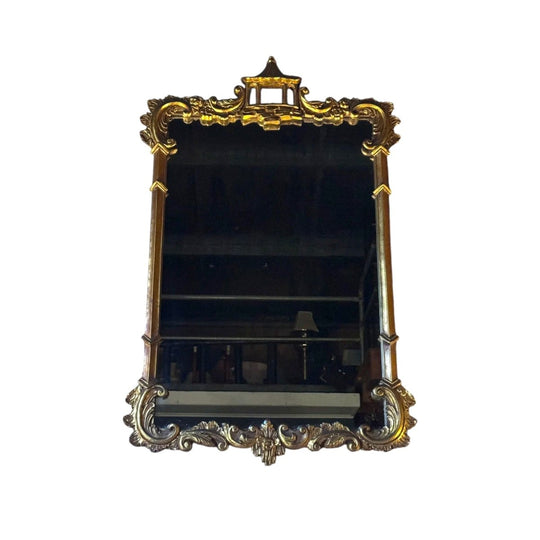 Vintage Chinoiserie Style Pagoda Wall Mirror