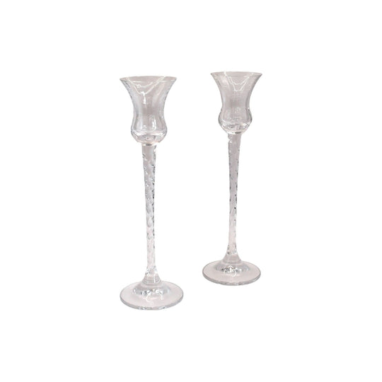 Vintage Crystal Taper candlestick Holders by Mikasa. Set of two
