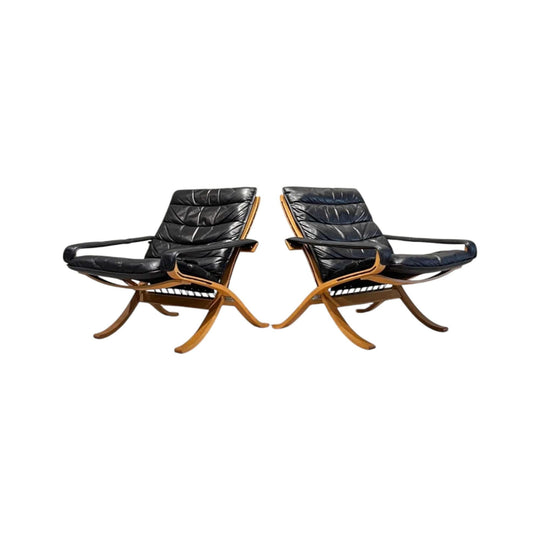 Vintage Danish Leather Flex Chair by Ingmar Relling