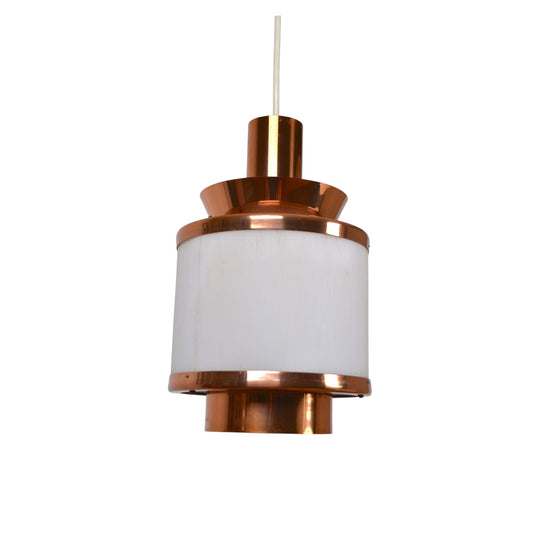 Vintage Danish medium copper layered pendant light by Teknika