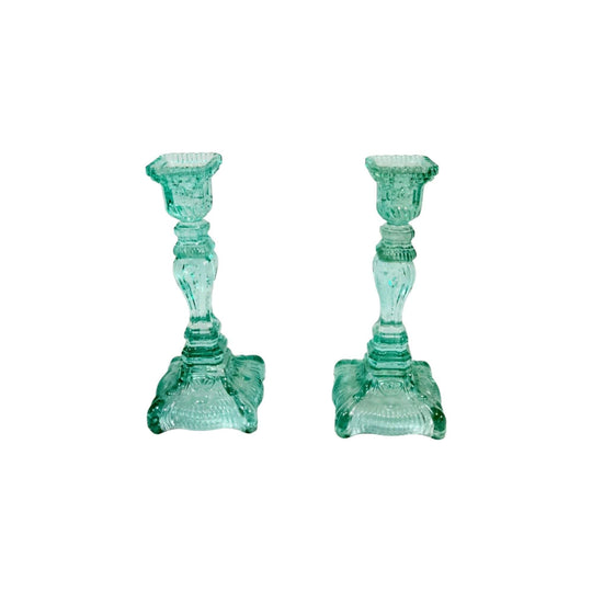 Vintage Depression Glass Candle Holders