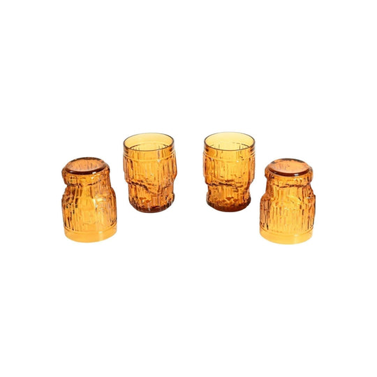 Vintage Enesco Amber Italian Tumblers. Set of 4