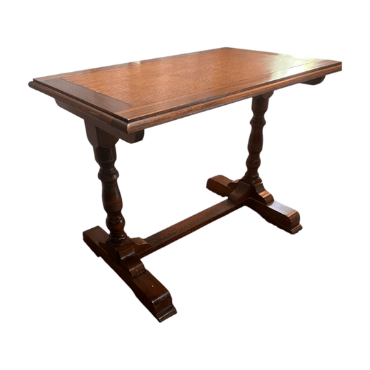 Vintage English Oak Side Table with carved legs